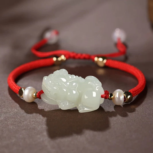 Elegant Jade Pixiu Bracelet for Wealth & Protection