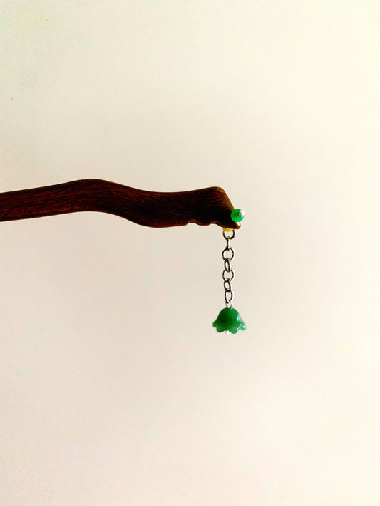 Flower Jade Hair Pin, Jade Hair Stick, Jade Hair piece, Chinese Jade Hair Pin, Handmade